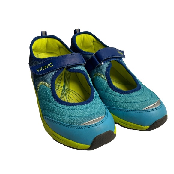 Vionic Shoes - Vionic Action 334 Sunset Mary Jane Sneakers Comfort Shoes Blue/Yellow Size 7